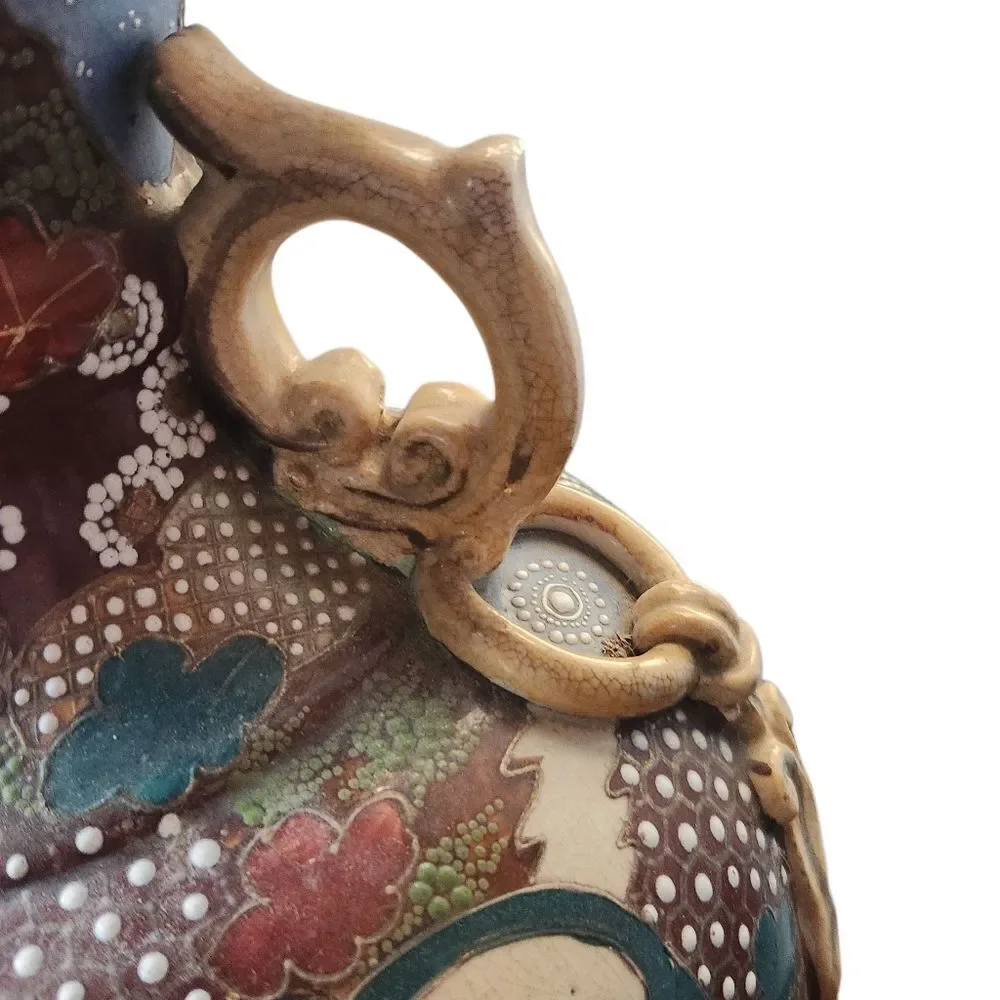 Chinese Vase Famille Rose 24 Inches Floral Human Figure Hand Painted 19th Cent.